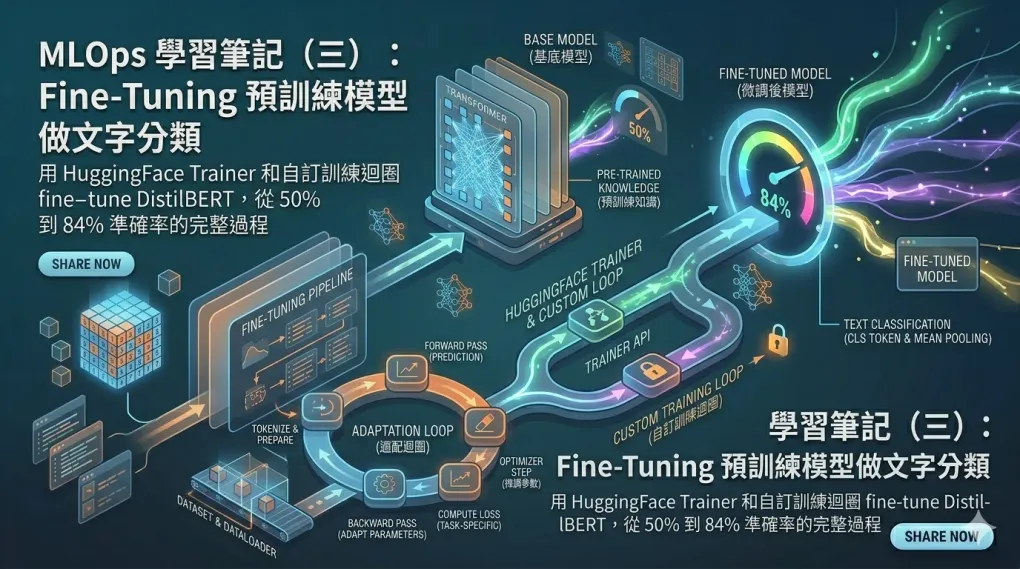 MLOps 學習筆記（三）：Fine-Tuning 預訓練模型做文字分類